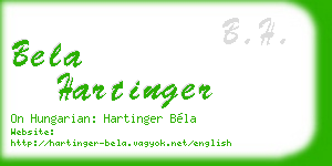 bela hartinger business card